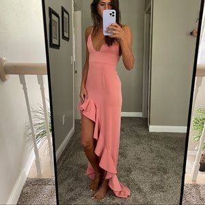 Pink Ruffle Maxi Dress